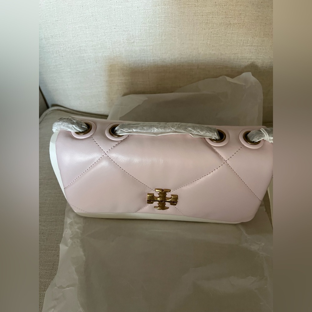 NWT- New Tory Burch Kira Diamond Quilt Small Convertible Shoulder Bag- Rose Salt - Picture 13 of 13